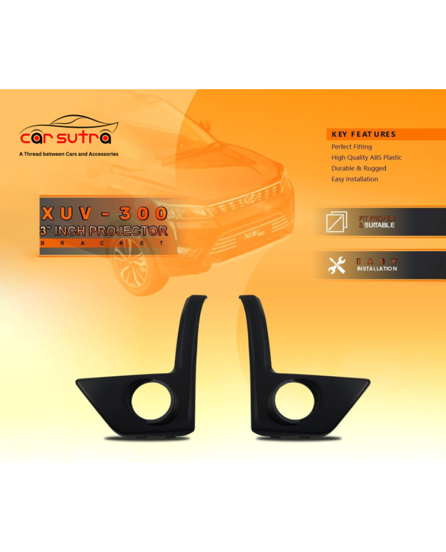 Carsutra BV 73 | XUV300 3 inch Projector Fog Bracket | Set of 2 pcs